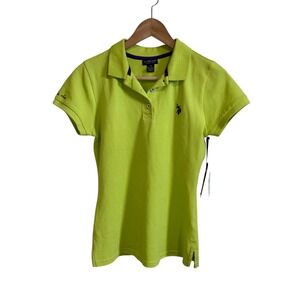U.S. Polo Assn. kids Neon Green Polo Shirt Short Sleeve Casual‎ Top M